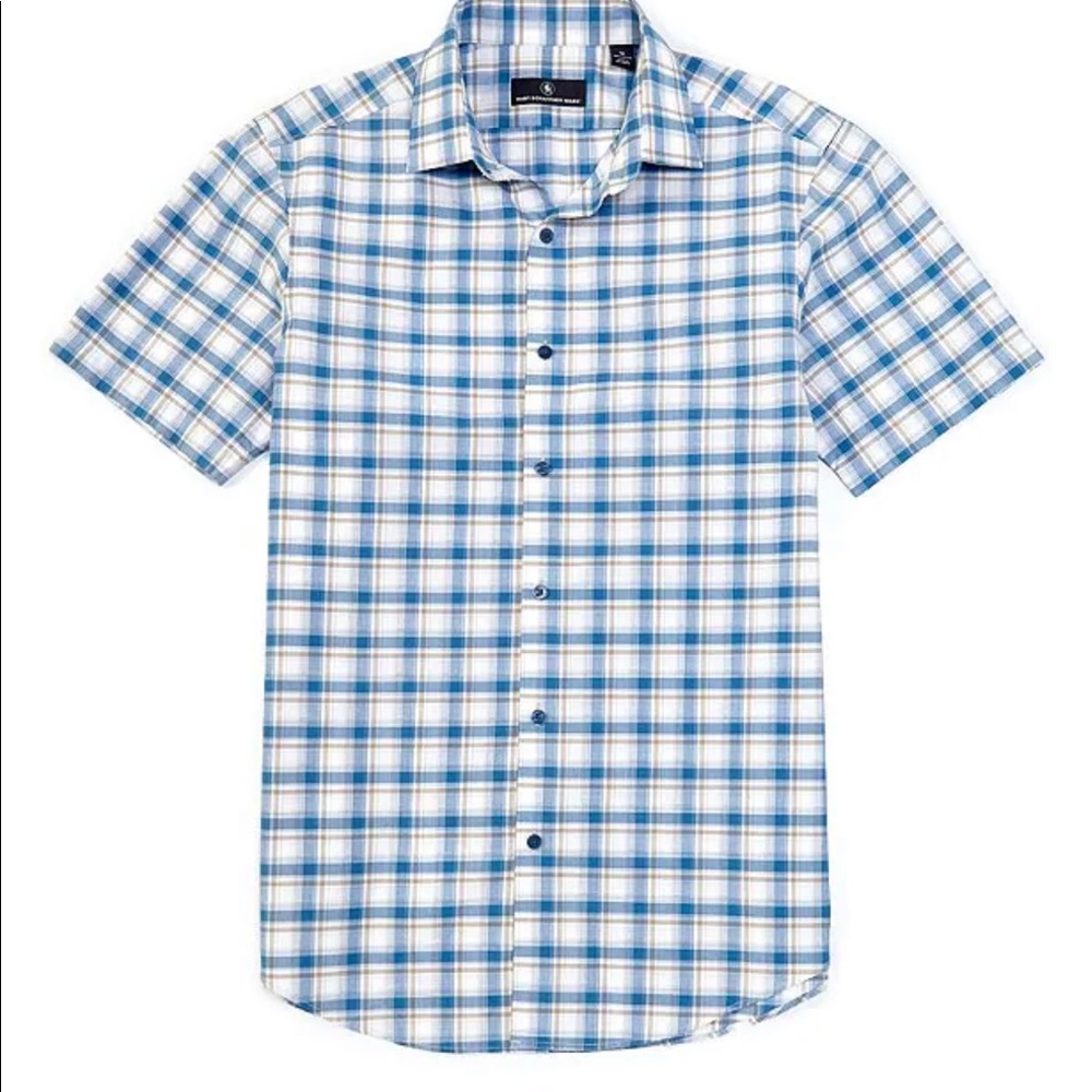 Hart Schaffner Marx
Short-Sleeve Large Plaid Sportshirt